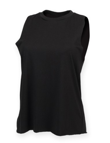 S-SK232-Womens High Neck Slash Armhole Vest
